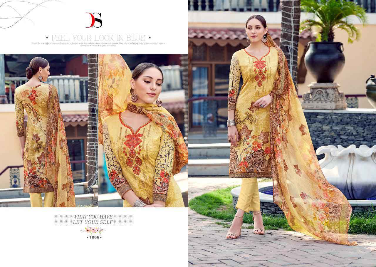 Florent Vol 20 By Deepsy Cotton Printed Embroidery Dress Material Florent Vol 20 By Deepsy Cotton Printed Embroidery Dress Material